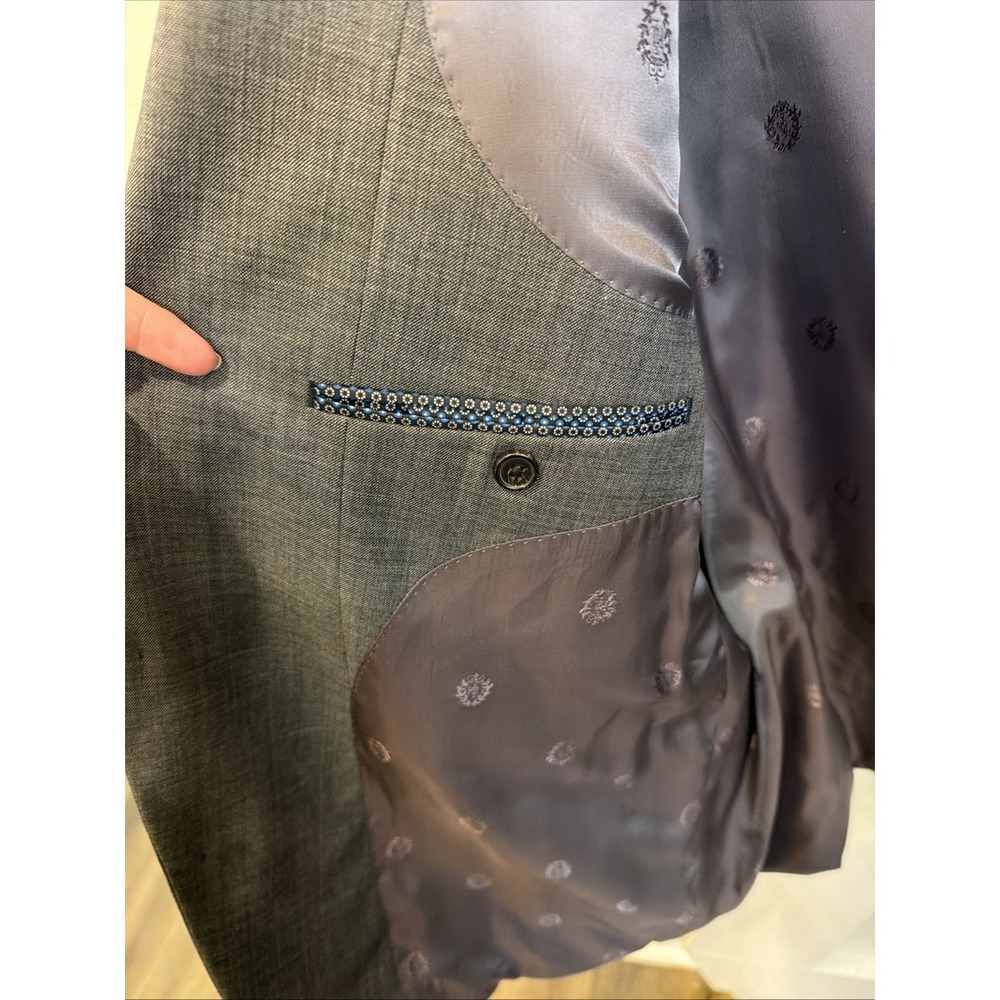 Polo Ralph Lauren Blazer Mens 46R Gray Wool Custom Fit 2 Piece Suit - Picture 9 of 16